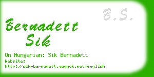 bernadett sik business card